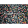 100% Polyester Black Base Flower Printed Chiffon